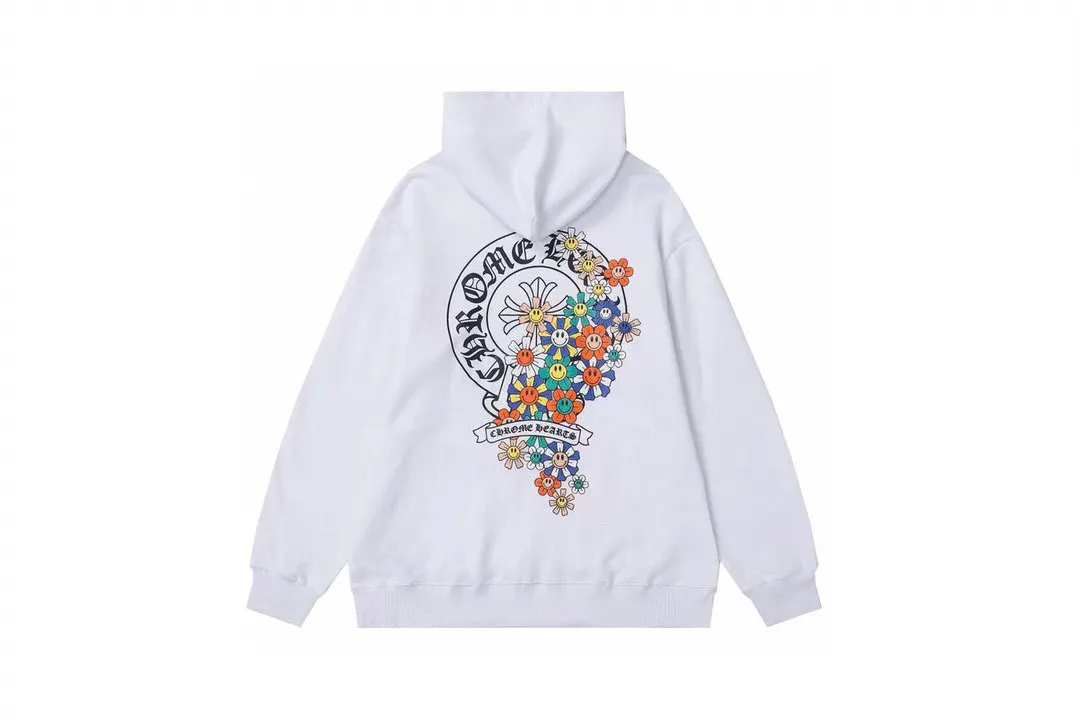 M01—P210 -Chrome Hearts/Chrome Hearts printed sweatshirt cardigan jacket -420 grams of high-density, high-quality wool, soft, delicate and skin-friendly, soft and silky to the touch, warm and skin-friendly -The hardware zipper accessories are all customized and full of details -Colour: black white -Size: S M L XL